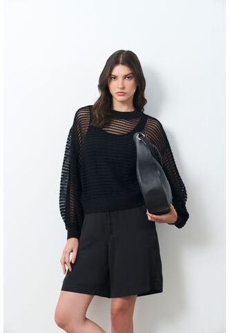 Sweater Tejido Taroa Para Mujer Semi Cropped Sweater Tejido Taroa Para Mujer Semi Cropped Negro M VÉLEZ Vélez
