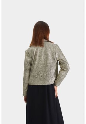 Chaqueta Biker Tokio En Cuero Para Mujer Efecto Metalizado Chaqueta Biker Tokio En Cuero Para Mujer Efecto Metalizado Dorado XL VÉLEZ