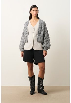 Cardigan Tejido Para Mujer Luzia Cardigan Tejido Para Mujer Luzia Gris XL VÉLEZ
