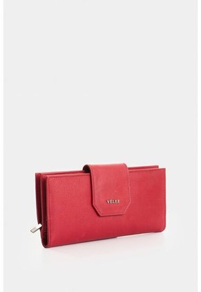 Billetera Porta Chequera De Cuero Para Mujer Jade Billetera Porta Chequera De Cuero Para Mujer Jade Rojo VÉLEZ