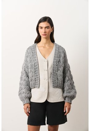 Cardigan Tejido Para Mujer Luzia Cardigan Tejido Para Mujer Luzia Gris XL VÉLEZ