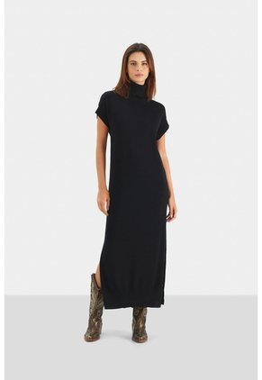 Vestido Amanita Tejido Para Mujer Cuello Tortuga Vestido Amanita Tejido Para Mujer Cuello Tortuga Negro 08 VÉLEZ