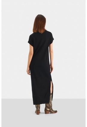 Vestido Amanita Tejido Para Mujer Cuello Tortuga Vestido Amanita Tejido Para Mujer Cuello Tortuga Negro 08 VÉLEZ