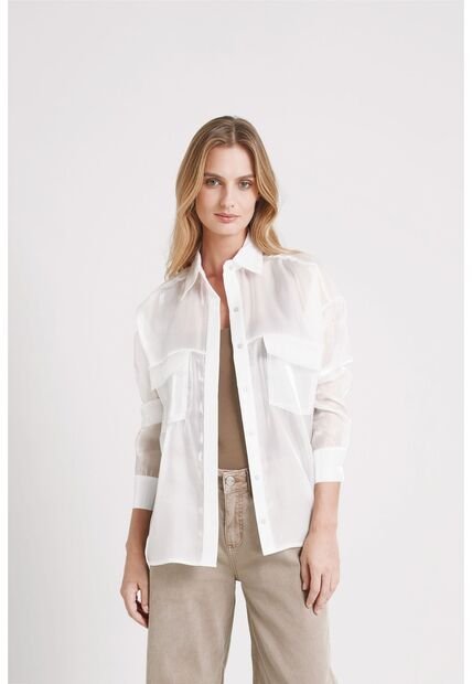 Camisa Thaila En Tejido Plano Para Mujer Tabla Posterior Camisa Thaila En Tejido Plano Para Mujer Tabla Posterior Blanco L Vélez