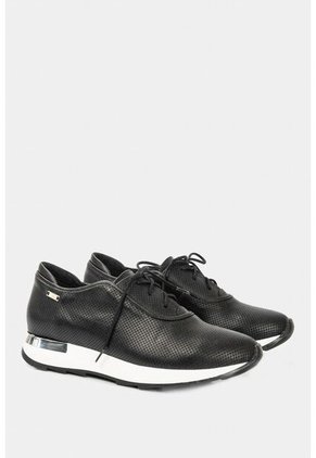 Zapatos Cordón De Cuero Para Mujer Suela Deportiva Zapatos Cordón De Cuero Para Mujer Suela Deportiva Negro 39 VÉLEZ
