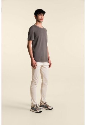 Camiseta Tejida Lepus De Algodón Para Hombre Cuello En Contraste Camiseta Tejida Lepus De Algodón Para Hombre Cuello En Contraste Gris M Vélez