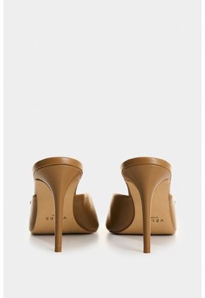 Sandalia Tacón De Cuero Para Mujer Ocean Sandalia Tacón De Cuero Para Mujer Ocean Miel 37 VÉLEZ