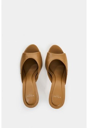 Sandalia Tacón De Cuero Para Mujer Ocean Sandalia Tacón De Cuero Para Mujer Ocean Miel 37 VÉLEZ