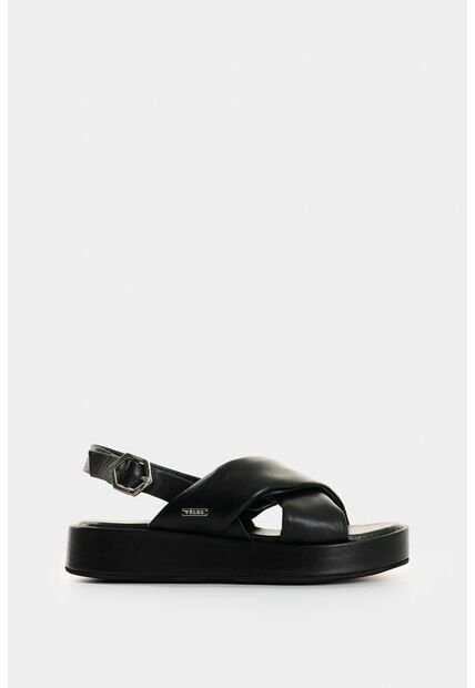 Sandalia Plataforma De Cuero Para Mujer Caltha Sandalia Plataforma De Cuero Para Mujer Caltha Negro 37 VÉLEZ
