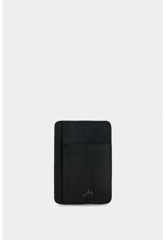 Porta Tarjetas Vértice De Cuero Para Hombre Detalle Rayas Porta Tarjetas Vértice De Cuero Para Hombre Detalle Rayas Negro VÉLEZ Vélez