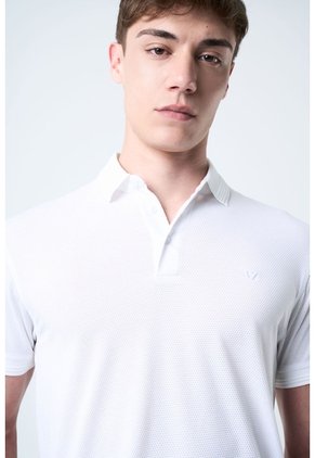 Polo Lucca Manga Corta Para Hombre Texturizada Polo Lucca Manga Corta Para Hombre Texturizada Blanco L VÉLEZ