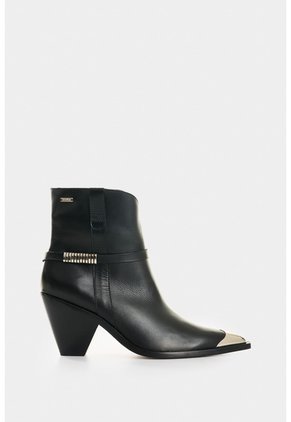 Botines Con Puntera Metálica De Mujer Senda Botines Con Puntera Metálica De Mujer Senda Negro 38 VÉLEZ