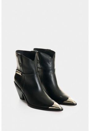 Botines Con Puntera Metálica De Mujer Senda Botines Con Puntera Metálica De Mujer Senda Negro 38 VÉLEZ
