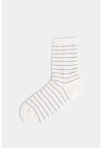 Calcetines Largos Perseus De Algodón Para Mujer Detalle Lúrex Calcetines Largos Perseus De Algodón Para Mujer Detalle Lúrex Blanco XS Vélez