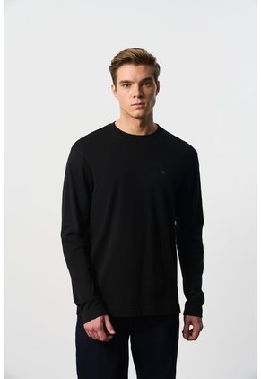 Camiseta Tejida Manga Larga Para Hombre Sabina Camiseta Tejida Manga Larga Para Hombre Sabina Negro XL VÉLEZ