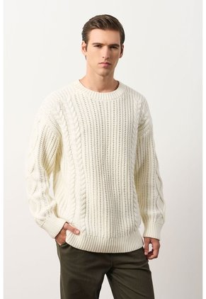 Sweater Tejido Para Hombre Raices Sweater Tejido Para Hombre Raices Crema S VÉLEZ