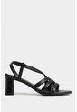 Sandalia Tacón Gobi De Cuero Liso Para Mujer Straps Sandalia Tacón Gobi De Cuero Liso Para Mujer Straps Negro 35 VÉLEZ de Vélez