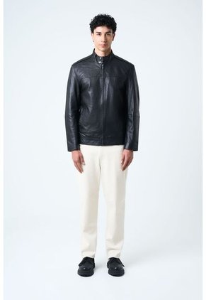 Chaqueta Bosa De Cuero Para Hombre Fit Semi Holgado Chaqueta Bosa De Cuero Para Hombre Fit Semi Holgado Negro S VÉLEZ