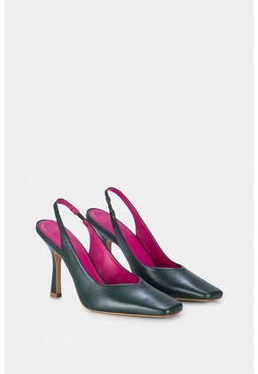 Tacones Cerrados Baltimore De Cuero Para Mujer Punta Cuadrada Tacones Cerrados Baltimore De Cuero Para Mujer Punta Cuadrada Verde 34 Vélez