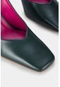 Tacones Cerrados Baltimore De Cuero Para Mujer Punta Cuadrada Tacones Cerrados Baltimore De Cuero Para Mujer Punta Cuadrada Verde 34 Vélez de Vélez