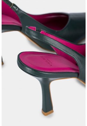 Tacones Cerrados Baltimore De Cuero Para Mujer Punta Cuadrada Tacones Cerrados Baltimore De Cuero Para Mujer Punta Cuadrada Verde 34 Vélez