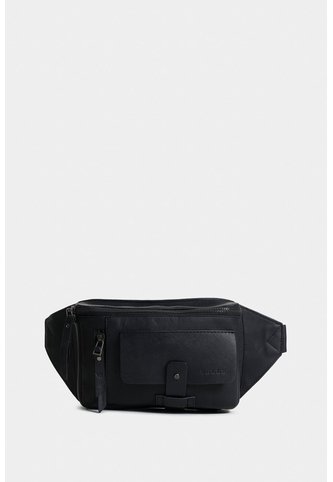 Riñonera Casual  Tacubade Cuero Vintage Negro Riñonera Casual  Tacubade Cuero Vintage Negro VÉLEZ Vélez