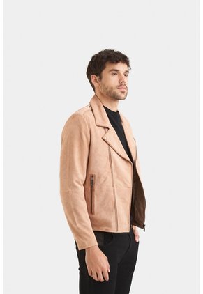 Chaqueta Biker De Gamuza Para Hombre Cremallera Cruzada Chaqueta Biker De Gamuza Para Hombre Cremallera Cruzada Arena S VÉLEZ