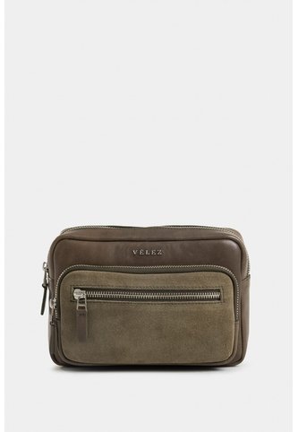 Manos Libres Bright De Cuero Para Hombre Detalle Gamuzado Manos Libres Bright De Cuero Para Hombre Detalle Gamuzado Verde Oliva VÉLEZ Vélez