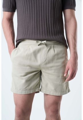 Bermuda Marfil En Lino Para Hombre Silueta Amplia Bermuda Marfil En Lino Para Hombre Silueta Amplia Arena 38 VÉLEZ