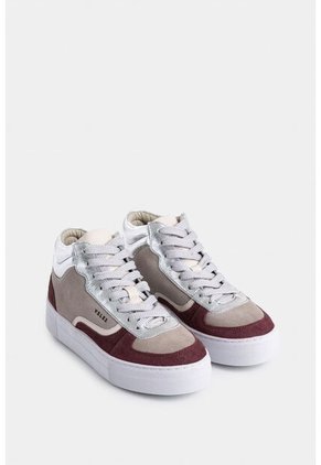 Tenis Tipo Bota Magena De Cuero Para Mujer Acabado Vintage Tenis Tipo Bota Magena De Cuero Para Mujer Acabado Vintage Gris 35 VÉLEZ