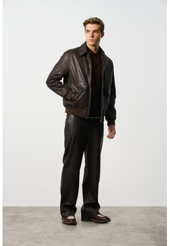 Chaqueta Aviador De Cuero Para Hombre Nila Chaqueta Aviador De Cuero Para Hombre Nila Cafe XXL VÉLEZ Vélez