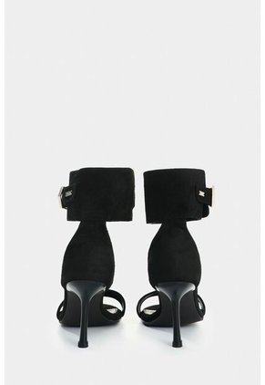 Sandalia Tacón De Cuero Gamuzado Para Mujer Ophelia Sandalia Tacón De Cuero Gamuzado Para Mujer Ophelia Negro 41 VÉLEZ