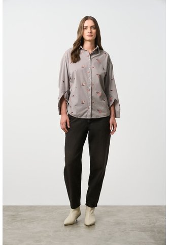 Camisa Manga Larga Flower Para Mujer Camisa Manga Larga Flower Para Mujer Gris L VÉLEZ Vélez