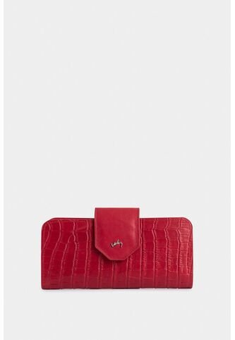 Billetera Porta Chequera Extravaganza De Cuero Para Mujer Grabado Billetera Porta Chequera Extravaganza De Cuero Para Mujer Grabado Rojo VÉLEZ Vélez