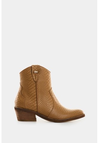 Botines Texanos De Cuero Con Textura Para Mujer Mongui Botines Texanos De Cuero Con Textura Para Mujer Mongui Miel 38 VÉLEZ Vélez