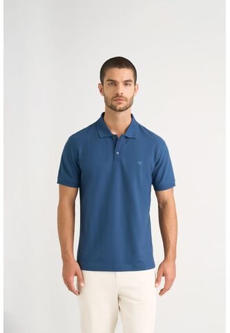 Polo Para Hombre Semi Fit Detalle Jacquard Polo Para Hombre Semi Fit Detalle Jacquard Azul Oscuro XS VÉLEZ Vélez