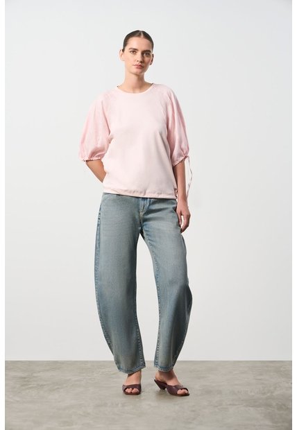 Camiseta En Lino Y Tejido De Punto Para Mujer Gael Camiseta En Lino Y Tejido De Punto Para Mujer Gael Rosado XS VÉLEZ