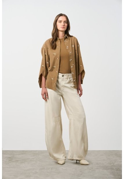 Camisa Manga Larga Flower Para Mujer Camisa Manga Larga Flower Para Mujer Kaky XL VÉLEZ