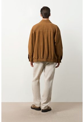 Chaqueta Bomber En Cuero Para Hombre Bruma Chaqueta Bomber En Cuero Para Hombre Bruma Miel L VÉLEZ