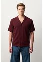 Camisa Manga Corta Tejida Para Hombre Lumbre Camisa Manga Corta Tejida Para Hombre Lumbre Vinotinto XS VÉLEZ de Vélez