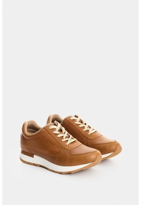 Tenis De Cuero Con Detalle Grabado Para Mujer Tropical 2 Tenis De Cuero Con Detalle Grabado Para Mujer Tropical 2 Miel 35 VÉLEZ