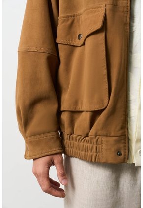 Chaqueta Bomber En Cuero Para Hombre Bruma Chaqueta Bomber En Cuero Para Hombre Bruma Miel L VÉLEZ