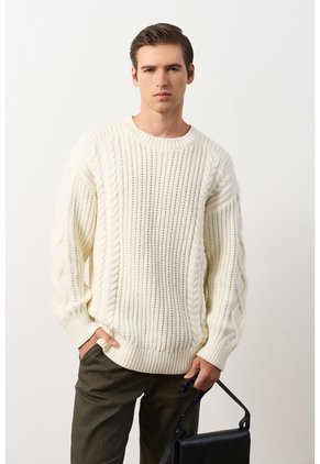 Sweater Tejido Para Hombre Raices Sweater Tejido Para Hombre Raices Crema XS VÉLEZ