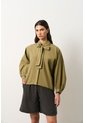 Camisa Maga Larga Silueta Globo Para Mujer Cleo Camisa Maga Larga Silueta Globo Para Mujer Cleo Verde Oliva XL VÉLEZ de Vélez