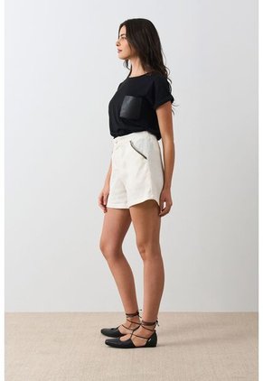 Short Tiro Alto Para Mujer Gael Short Tiro Alto Para Mujer Gael Crema 10 VÉLEZ