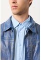 Chaqueta Bomber En Cuero Envejecido Para Hombre Chaqueta Bomber En Cuero Envejecido Para Hombre Azul XXXL VÉLEZ de Vélez