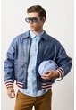 Chaqueta Bomber En Cuero Envejecido Para Hombre Chaqueta Bomber En Cuero Envejecido Para Hombre Azul XXXL VÉLEZ de Vélez