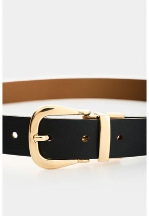 Cinturón Doble Faz De Cuero Liso Para Mujer Lascar Cinturón Doble Faz De Cuero Liso Para Mujer Lascar Negro L VÉLEZ