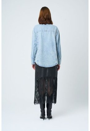 Camisa Perseus Para Mujer Oversized Camisa Perseus Para Mujer Oversized Azul Claro L VÉLEZ