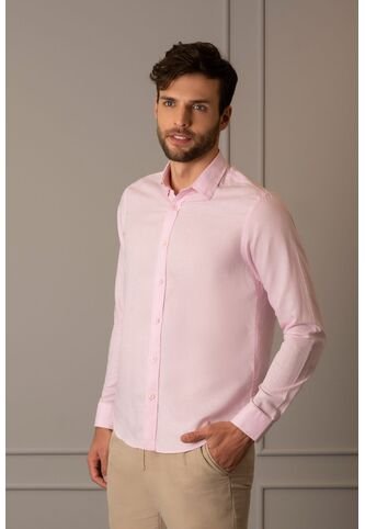 Camisa Manga Larga Para Hombre Fibras Naturales Camisa Manga Larga Para Hombre Fibras Naturales Rosado XL VÉLEZ Vélez